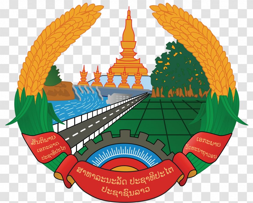 Emblem Of Laos National Coat Arms Stock Illustration - Lao Language - Asean Flag Transparent PNG