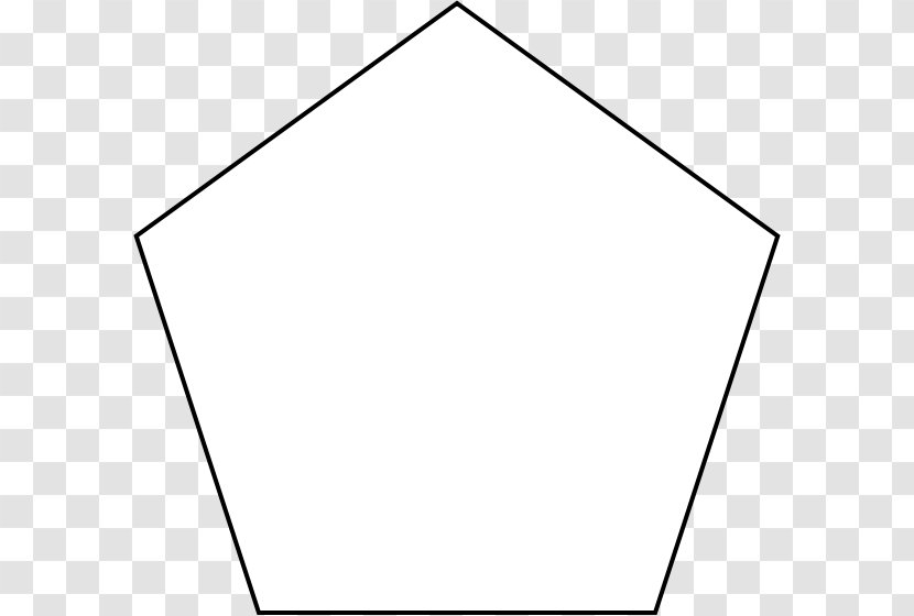 Regular Polygon Pentagon Polytope Shape - Black And White - TRIANGLE Transparent PNG