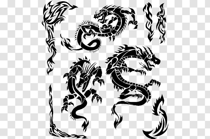 Tattoo Chinese Dragon Japanese Illustration - Mythical Creature Transparent PNG