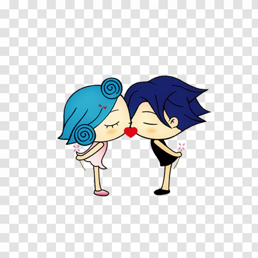 Significant Other Kiss Love - Silhouette - Cartoon Couple Transparent PNG