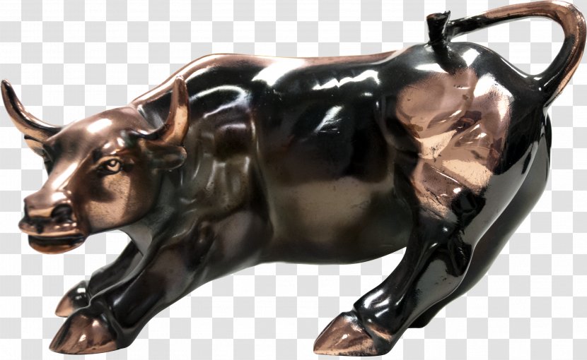 Charging Bull Bronze Statue Wall Street Transparent PNG