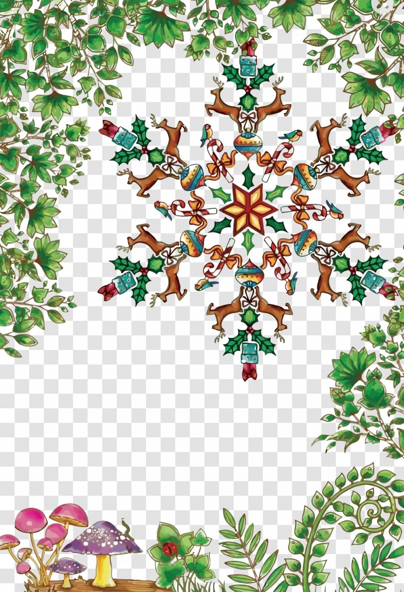 Christmas Tree Ornament Snowflake - Flower Arranging - Vector Leaves Snowflakes Transparent PNG