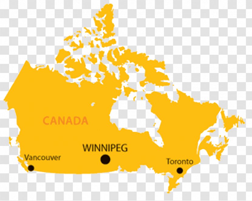 Flag Of Canada United States Map - Yellow English Transparent PNG