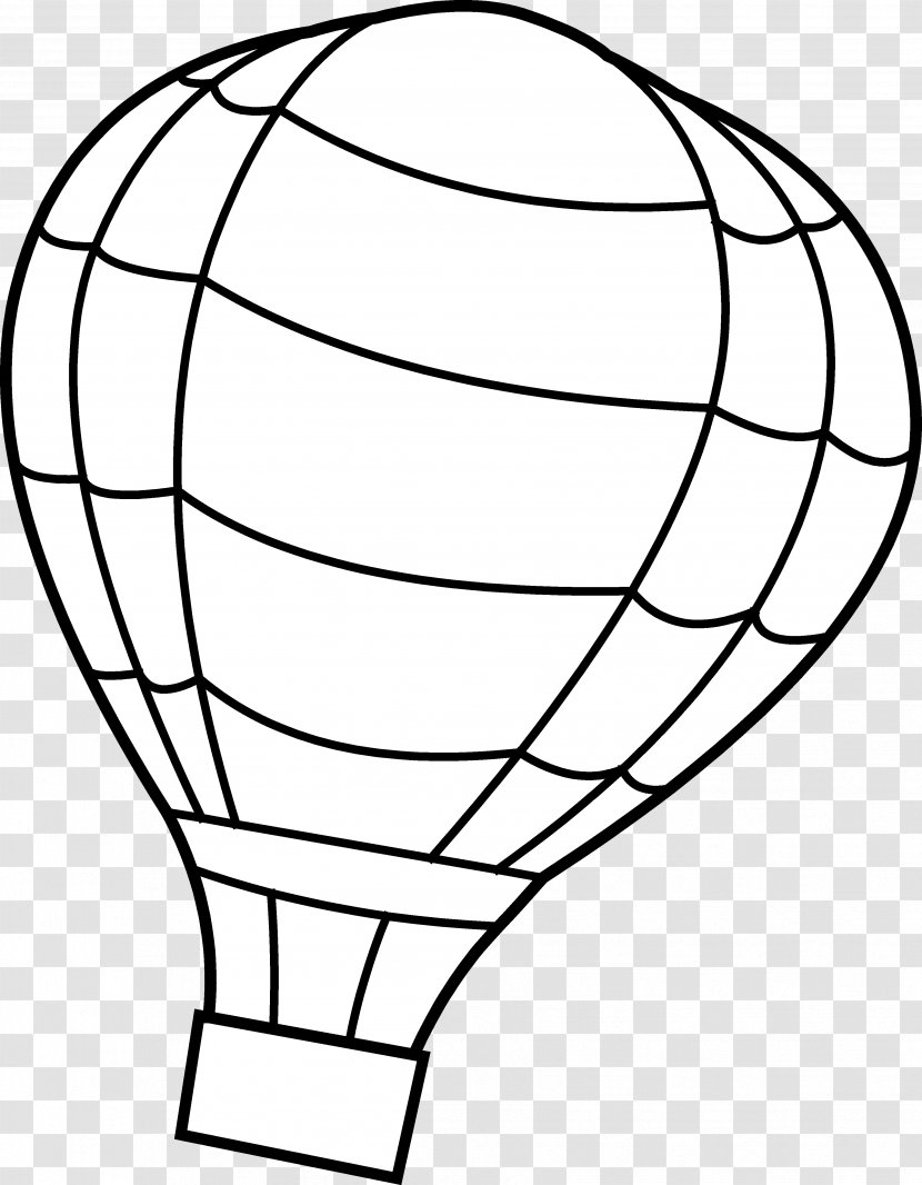 Hot Air Balloon Black And White Free Content Clip Art - Outline Transparent PNG