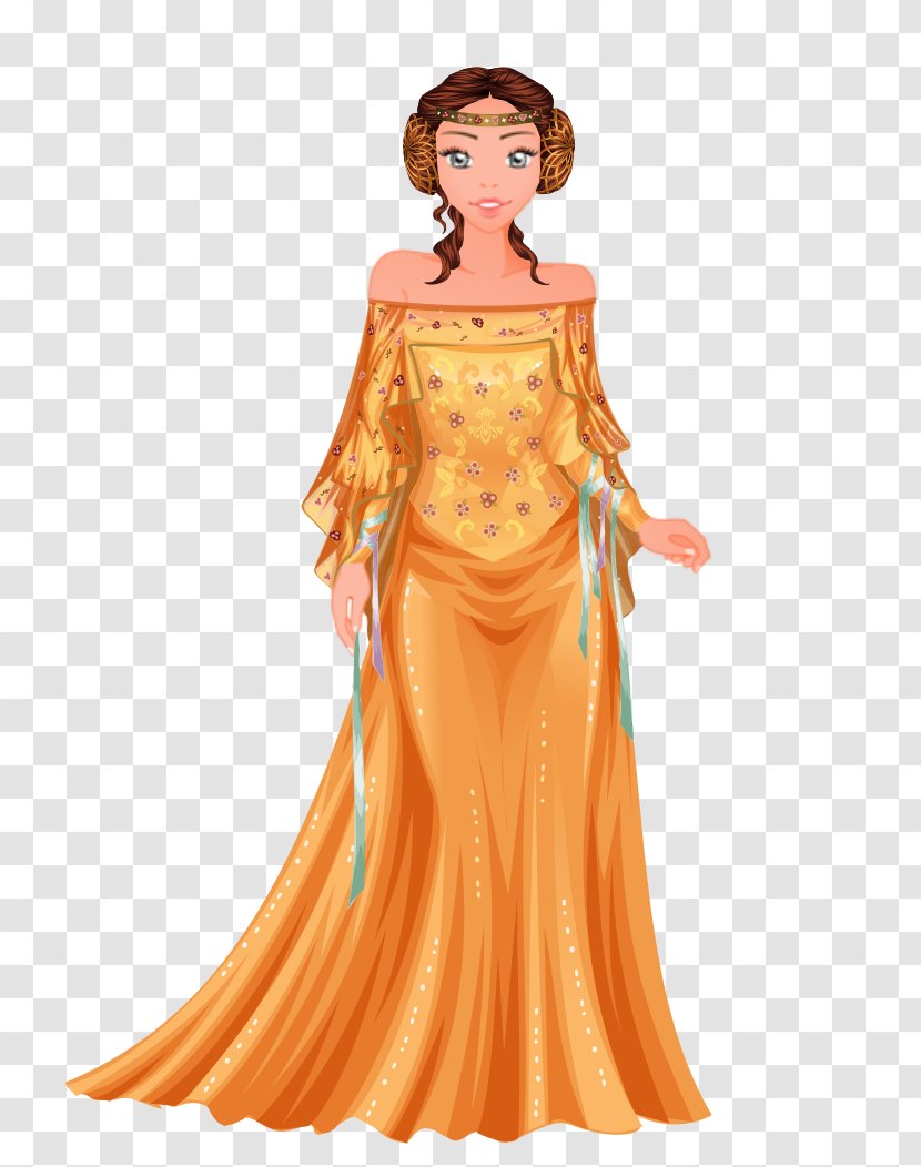 Gown Costume Design Orange S.A. Barbie - Dress - Q Version Of Winnie Transparent PNG