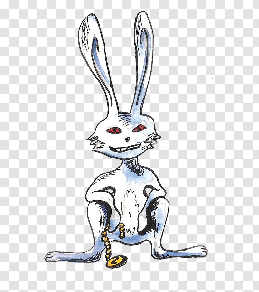 Hare Line Art Canidae Clip - Alice In Wonderland Illustration Transparent PNG