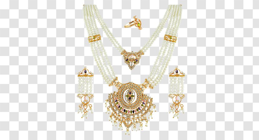 Necklace Jewellery Pearl Kundan Gemstone - Costume Jewelry Transparent PNG