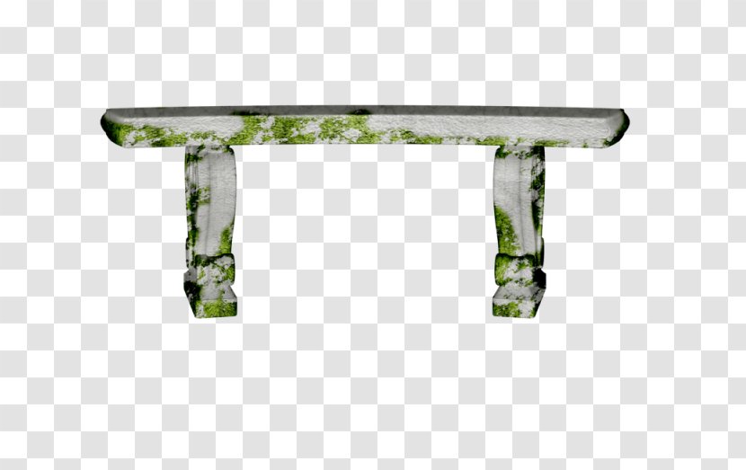 Bench Chair - Green - Long Moss Stone Transparent PNG