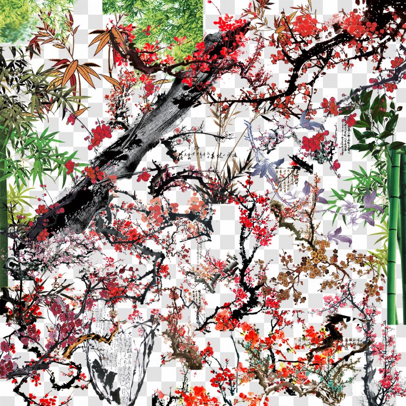 Plum Blossom Flower - Flowering Plant - Bamboo Transparent PNG