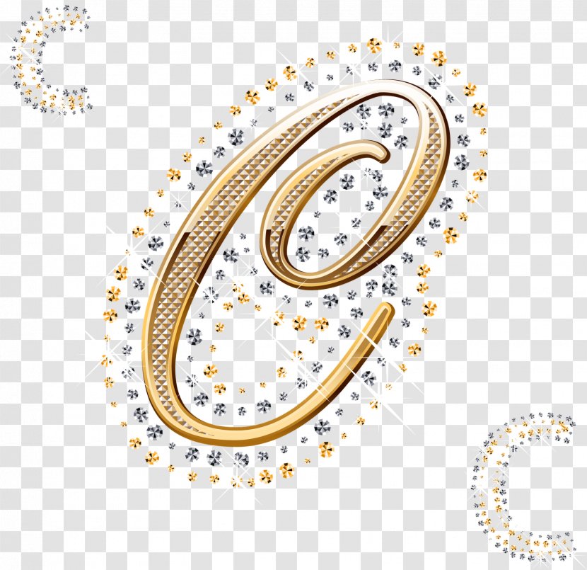 Alphabet Letter C Brilliant Gold - Number - LETRAS Transparent PNG