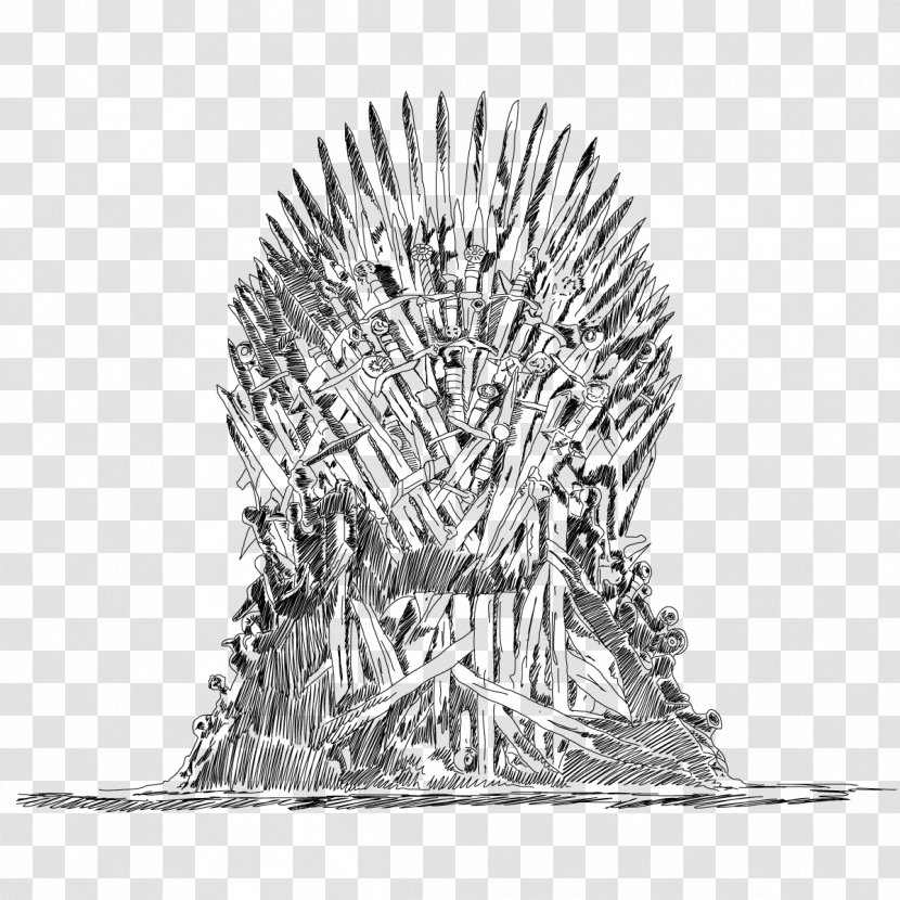 A Game Of Thrones Drawing Line Art - Monochrome - Throne Transparent PNG