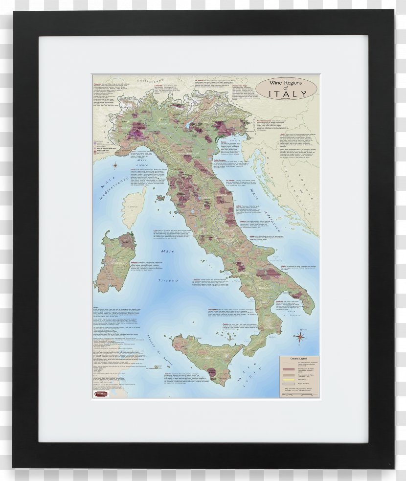 Regions Of Italy World Map Italian Wine Physische Karte - Collection Transparent PNG