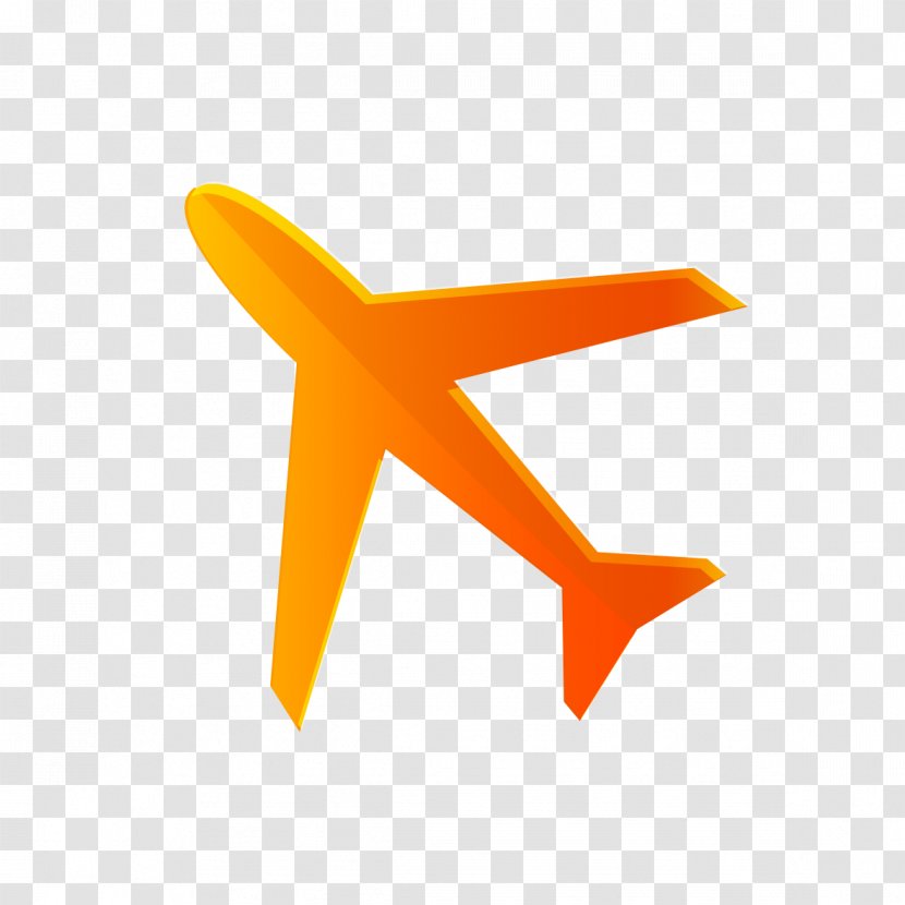 Airplane Aircraft Icon - Orange Transparent PNG