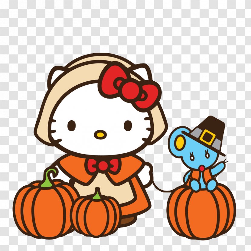 Hello Kitty Thanksgiving Cat Clip Art - Food Transparent PNG