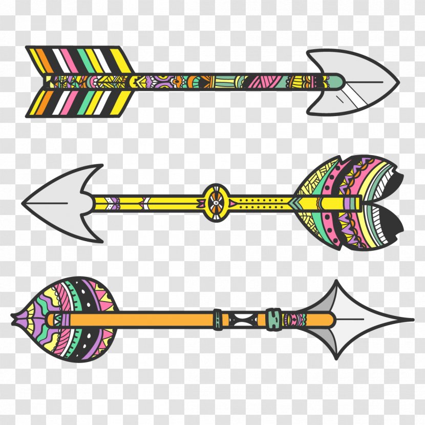 Bow And Arrow Tribe Clip Art - Product Design - Tribal Vector Arrows Transparent PNG