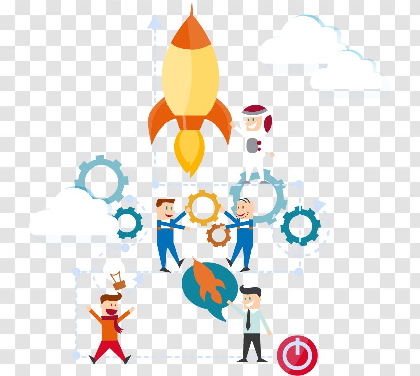 Rocket Illustration - Copywriting - And Astronaut Illustrator Vector Material Transparent PNG