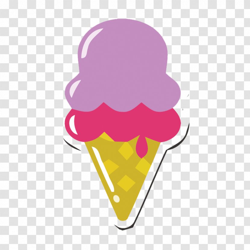 Ice Cream Cone Purple Clip Art - Vector Pink Creative Transparent PNG
