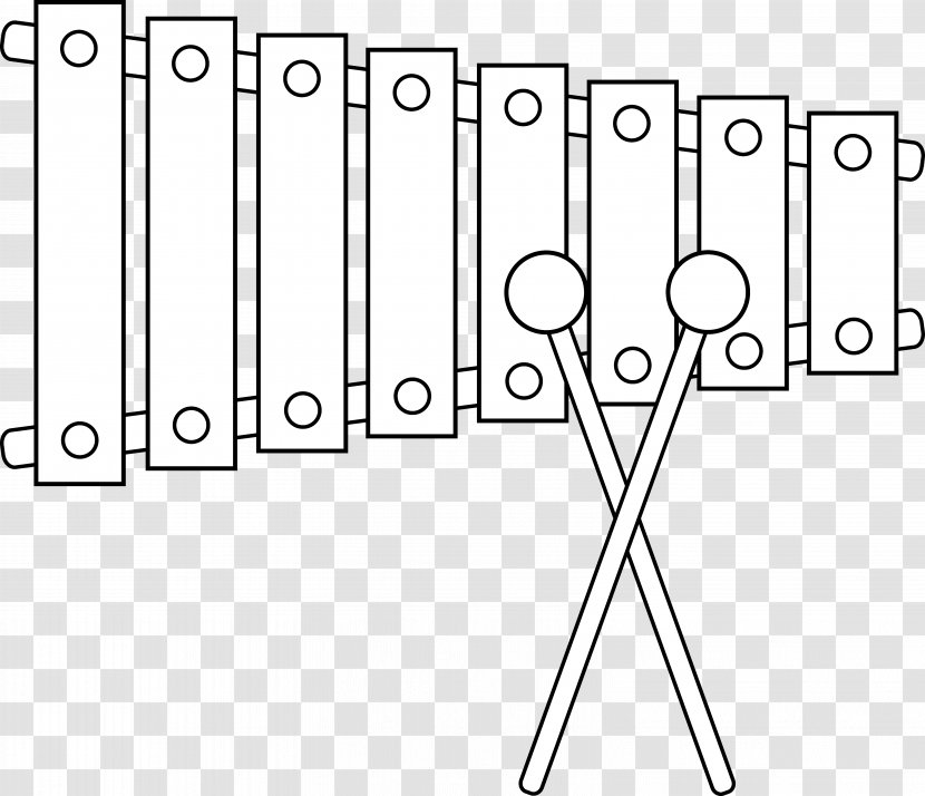 Xylophone Line Art Musical Instruments Clip - Flower Transparent PNG