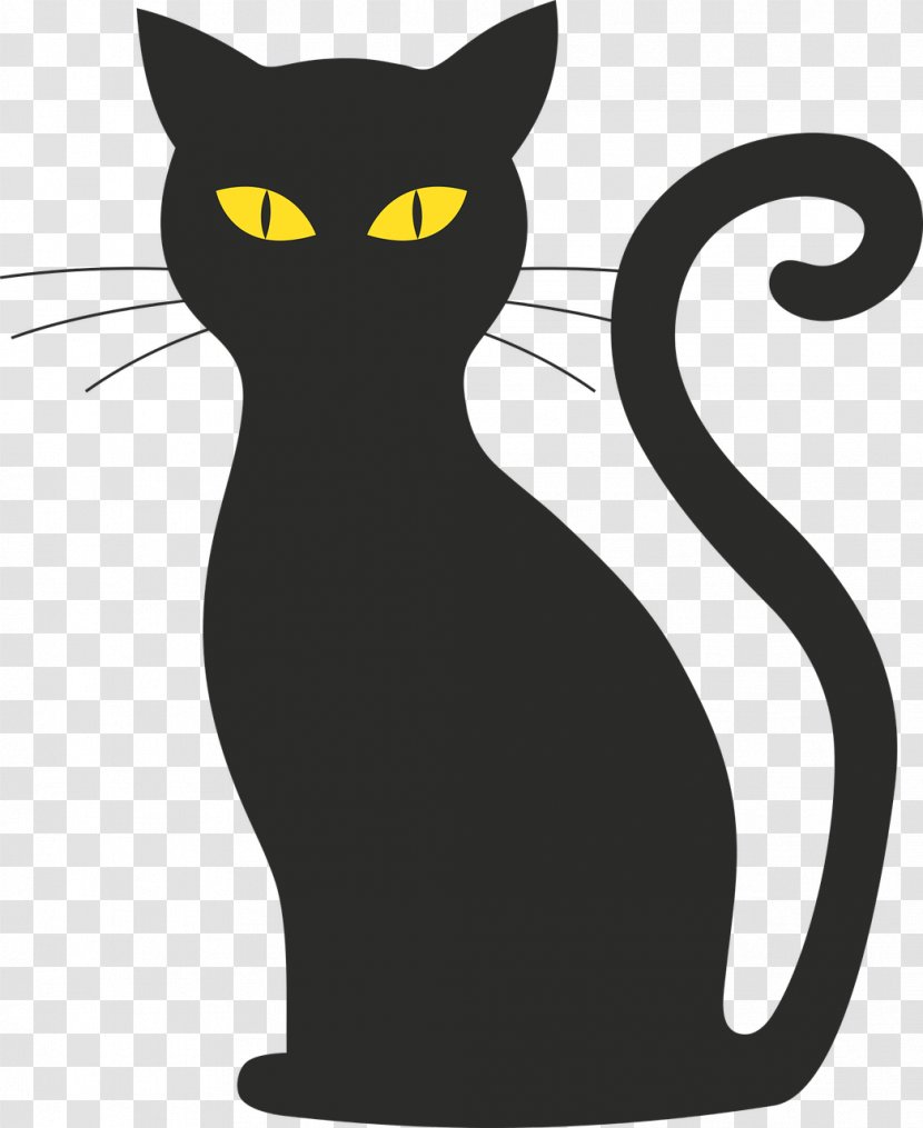Black Cat Kitten Halloween Image - Vertebrate Transparent PNG