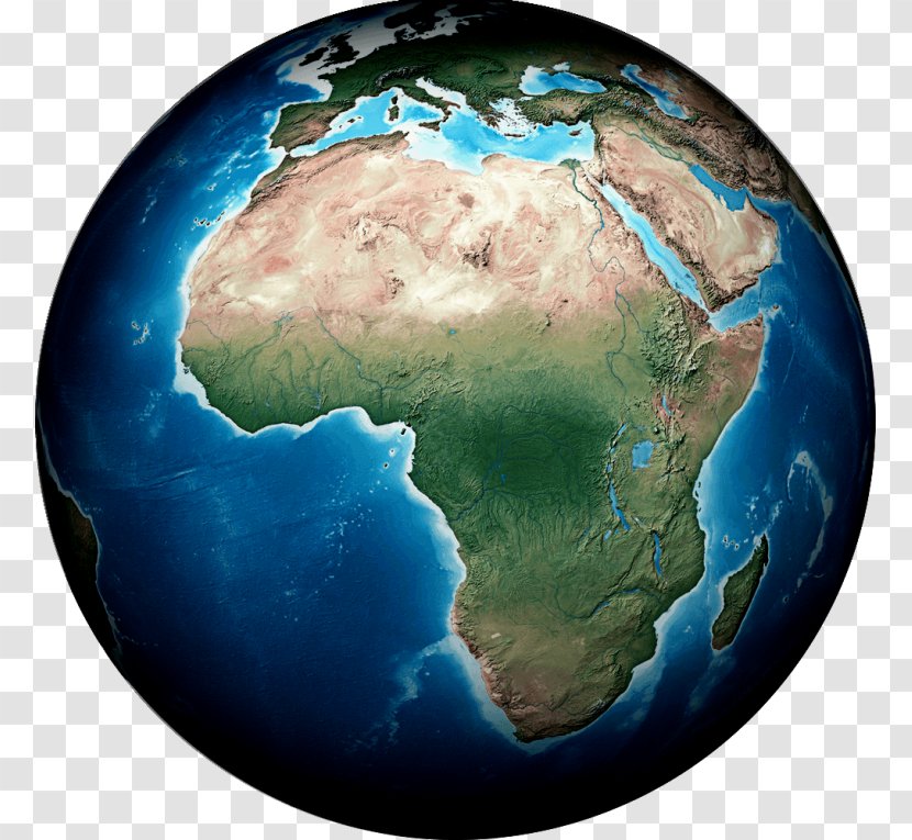 Earth Continent Globe Map South Africa - Planet Transparent PNG