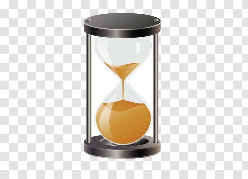 Hourglass Sand Illustration - Royaltyfree - Metallic Golden Transparent PNG