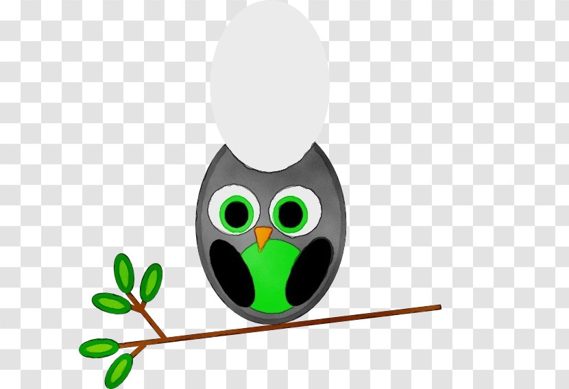 Owl Bird Green Cartoon Clip Art - Branch - Of Prey Transparent PNG