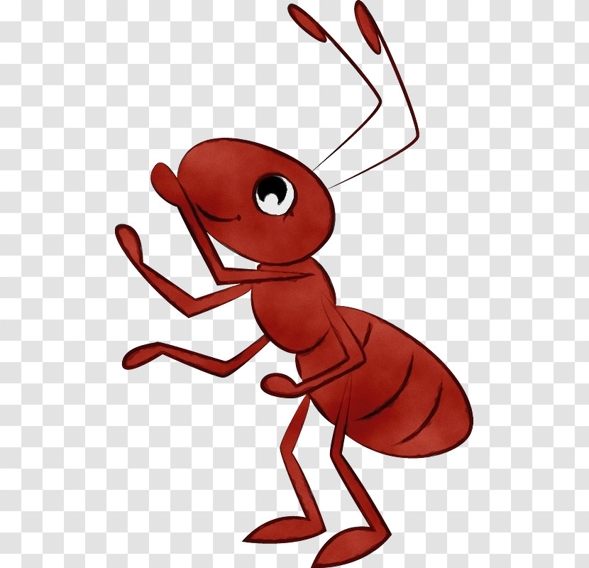 Insects Decapods Cartoon Pest Red Transparent PNG