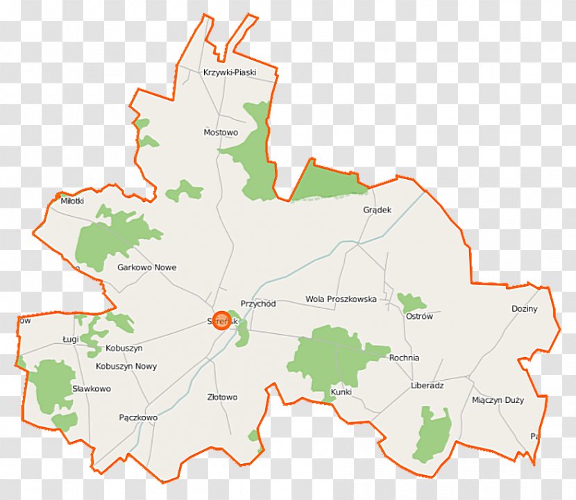 Szreńsk Przychód, Mława County Mostowo, Sławkowo, - Gmina - Map Transparent PNG