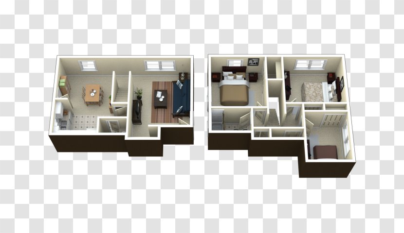Arlington Townhomes & Apartments Floor Plan Shelf Bedroom House - Bed Transparent PNG
