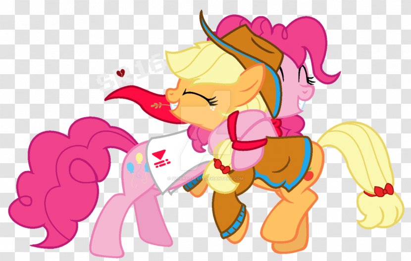 Pinkie Pie Applejack Fluttershy Equestria - Watercolor - Heart Transparent PNG