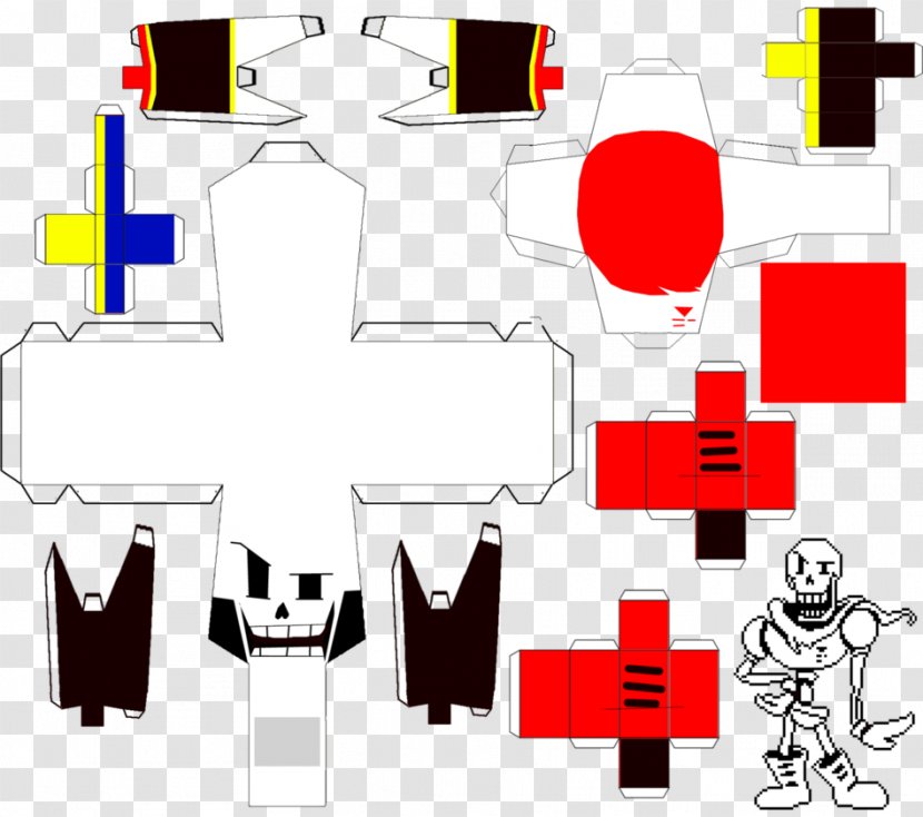 Undertale Paper Model Papyrus - Diagram - Craft Transparent PNG