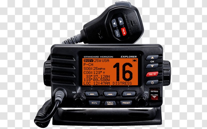 GX1700 Standard Horizon Explorer GPS Fixed Mount VHF Marine Radio Digital Selective Calling GX1700B GX1600 - Technology - Certificate 911 Transparent PNG