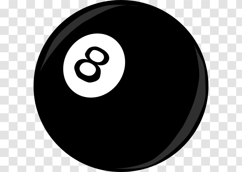 Magic 8-Ball 8 Ball Pool Eight-ball Billiard Balls Clip Art - Black And White Transparent PNG