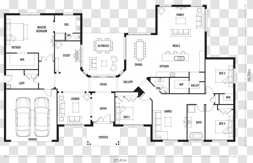 House Plan Floor Ranch-style - Building - Real Estate Transparent PNG