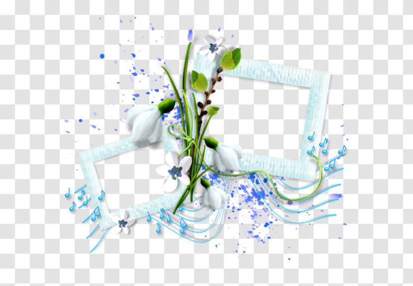 Picture Frame Photography Collage Clip Art - Petal - Blue Dream Flower Vine Border Transparent PNG