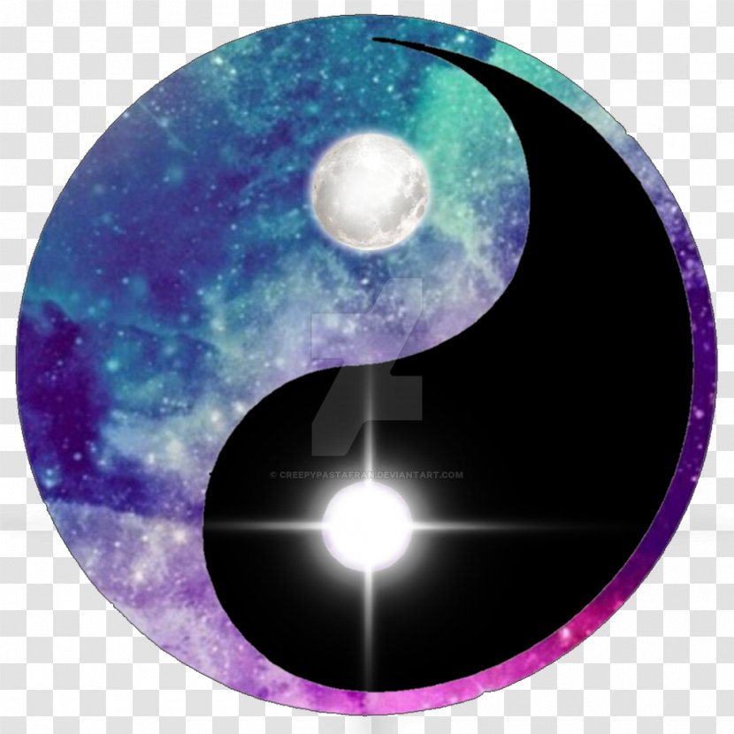 Yin And Yang Galaxy Ying Drawing - Space - Mystic Transparent PNG