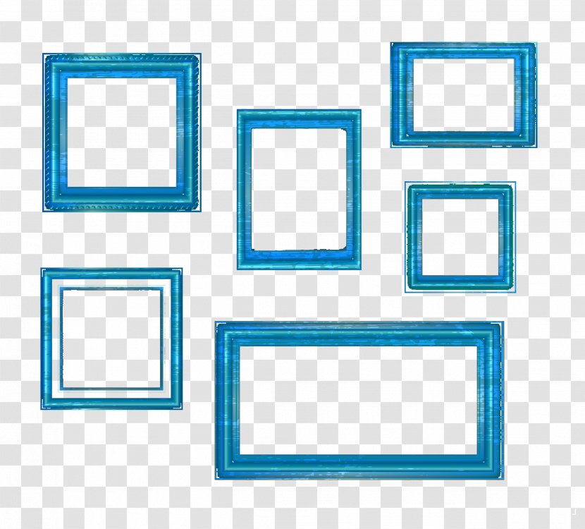 Picture Frame Blue Transparent PNG