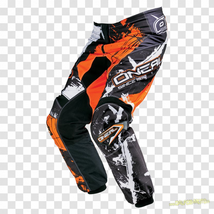Pants Motorcycle Clothing Jersey Motocross - Orange Transparent PNG