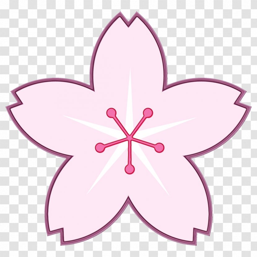 Pink Petal Clip Art Leaf Plant - Wet Ink - Magenta Flower Transparent PNG