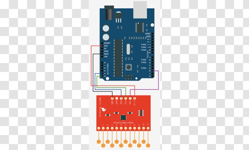 Arduino Electronic Circuit ESP8266 Shift Register Stepper Motor - Raspberry Pi - Capacitive Sensing Transparent PNG