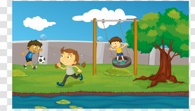 Clip Art Vector Graphics Royalty-free Illustration Image - Illustrator - Children Playing In The Park Transparent PNG