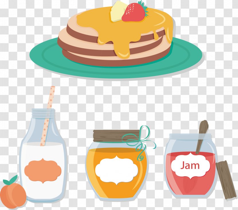 Juice Pancake Muffin Fruitcake Fruit Preserves - Cake With Beverages Transparent PNG
