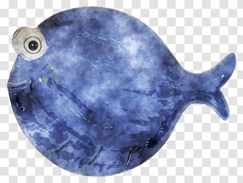 Marine Biology Mammal Fish - Cobalt Blue - Watercolor Transparent PNG