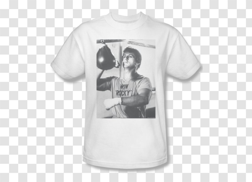 Rocky Balboa T-shirt Apollo Creed Steps - White Transparent PNG