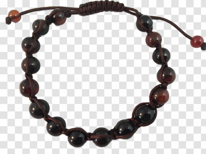 Charm Bracelet Gemstone Bead Pearl - Onyx - On Wrist Transparent PNG