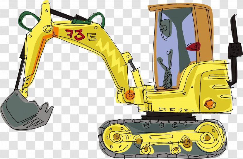 Long Reach Excavator Shutterstock Heavy Equipment - Crane - Hand-painted Municipal Long-arm Transparent PNG