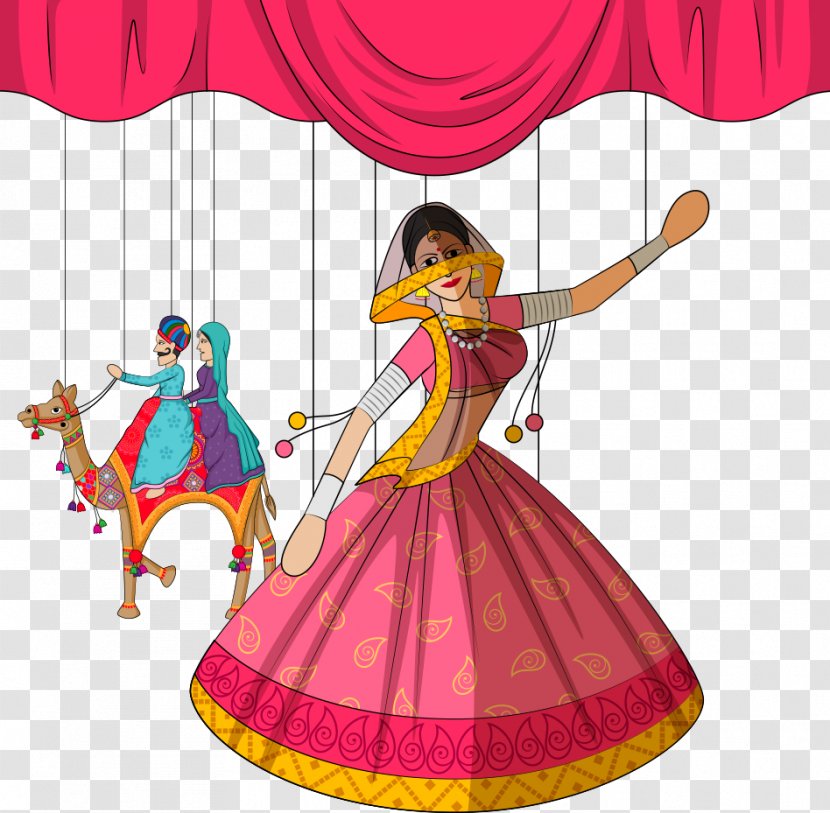 Rajasthan Ghoomar Folk Dance - Clothing - Vector Dancing Woman Transparent PNG