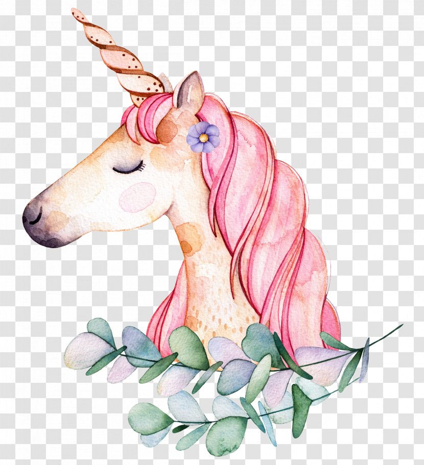 Throw Pillows Baby Unicorns Image Cuteness - Watercolor Painting - Unicorn Transparent PNG