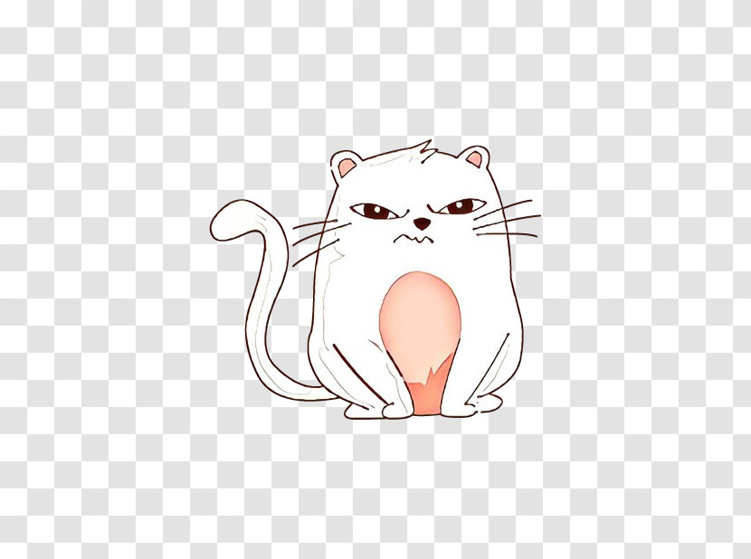 Cartoon Whiskers Cat Nose Snout Transparent PNG