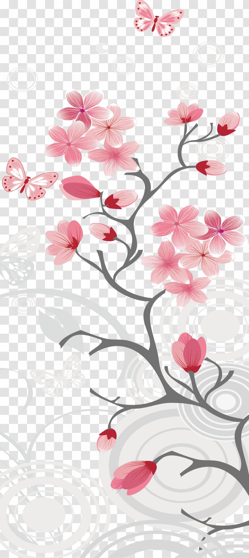 Cherry Blossom Clip Art - Vecteur - Japanese Hand-painted Blossoms Transparent PNG
